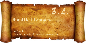 Bendik Lizandra névjegykártya